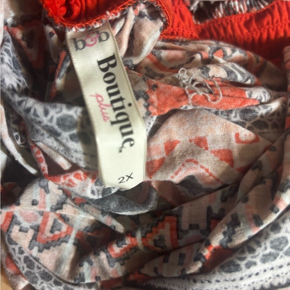 Strapless Red and Black Patterned Dress - Picture 3 of 3